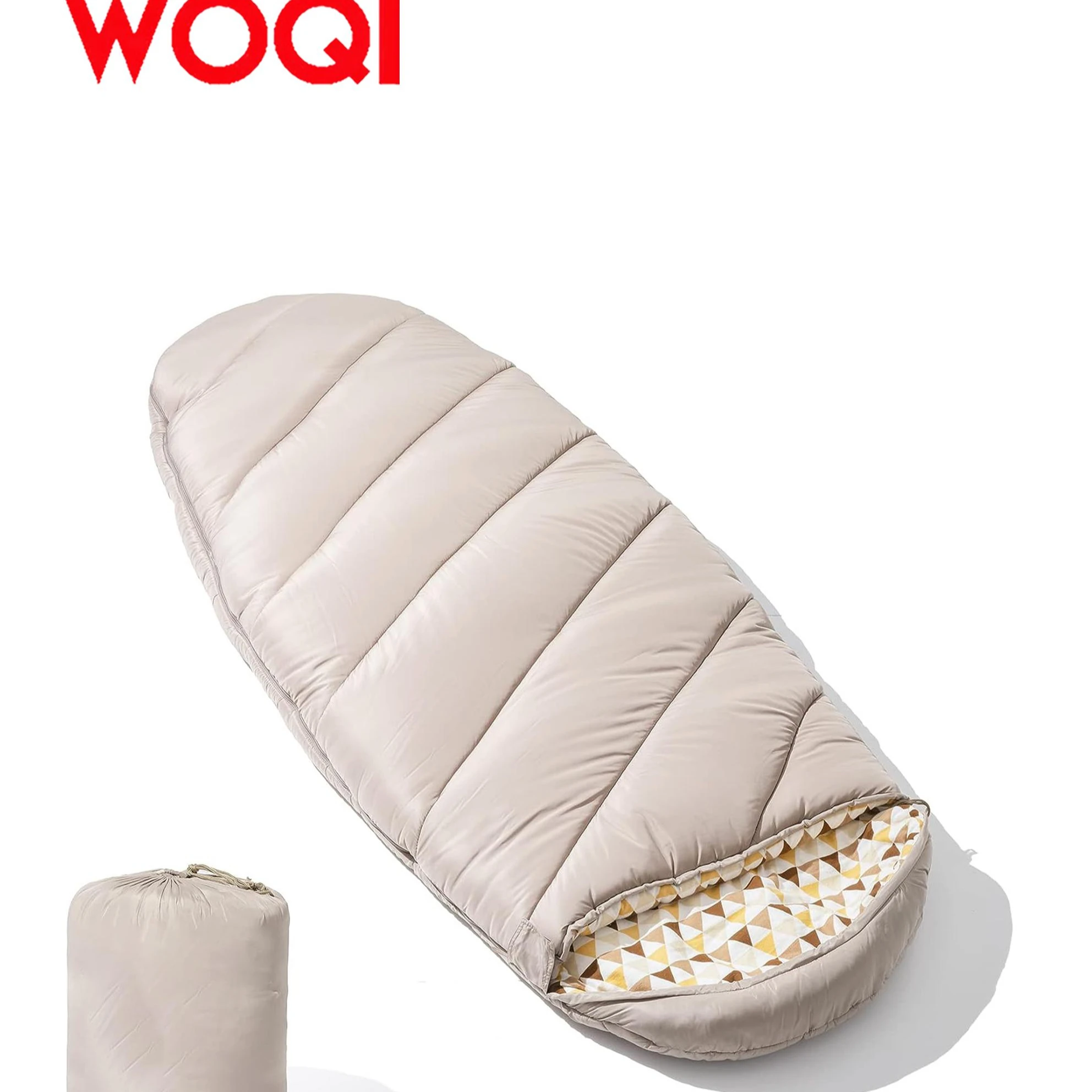 WOQI  Seasons Sleeping Bag 100% Cotton Large Sleeping Bag Suitable for Hiking Backpack Travel