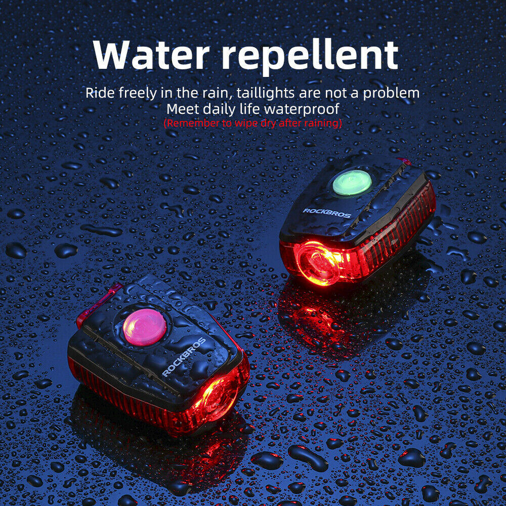 ROCKBROS Bike Tail light USB Rechargable Side Warning Rear Light Safe Night Riding Light Waterproof