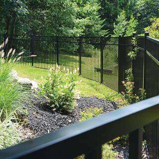 Barrette Outdoor Living Natural Reflections Standard-Duty 4-12 ft. H x 6 ft. W Black Aluminum Pre-Assembled Fence Panel 73002356