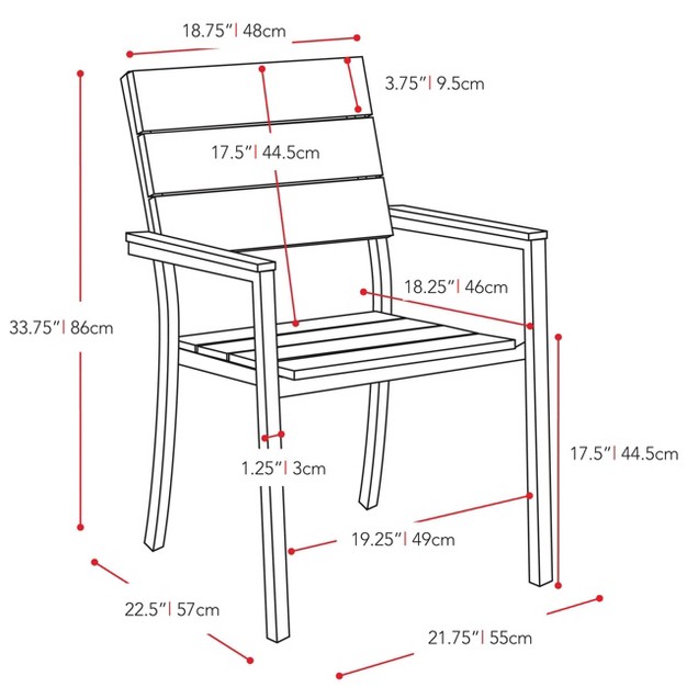 2pk Outdoor Dining Chairs Sun Bleached Gray Corliving