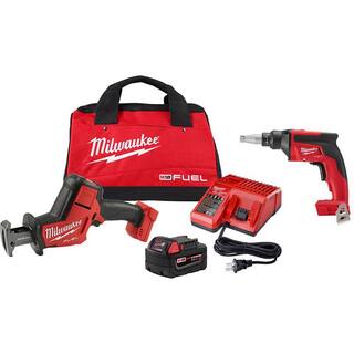 MW M18 FUEL 18V Lithium-Ion Brushless Cordless HACKZALL Reciprocating Saw Kit WM18 Drywall Screw Gun 2719-21-2866-20