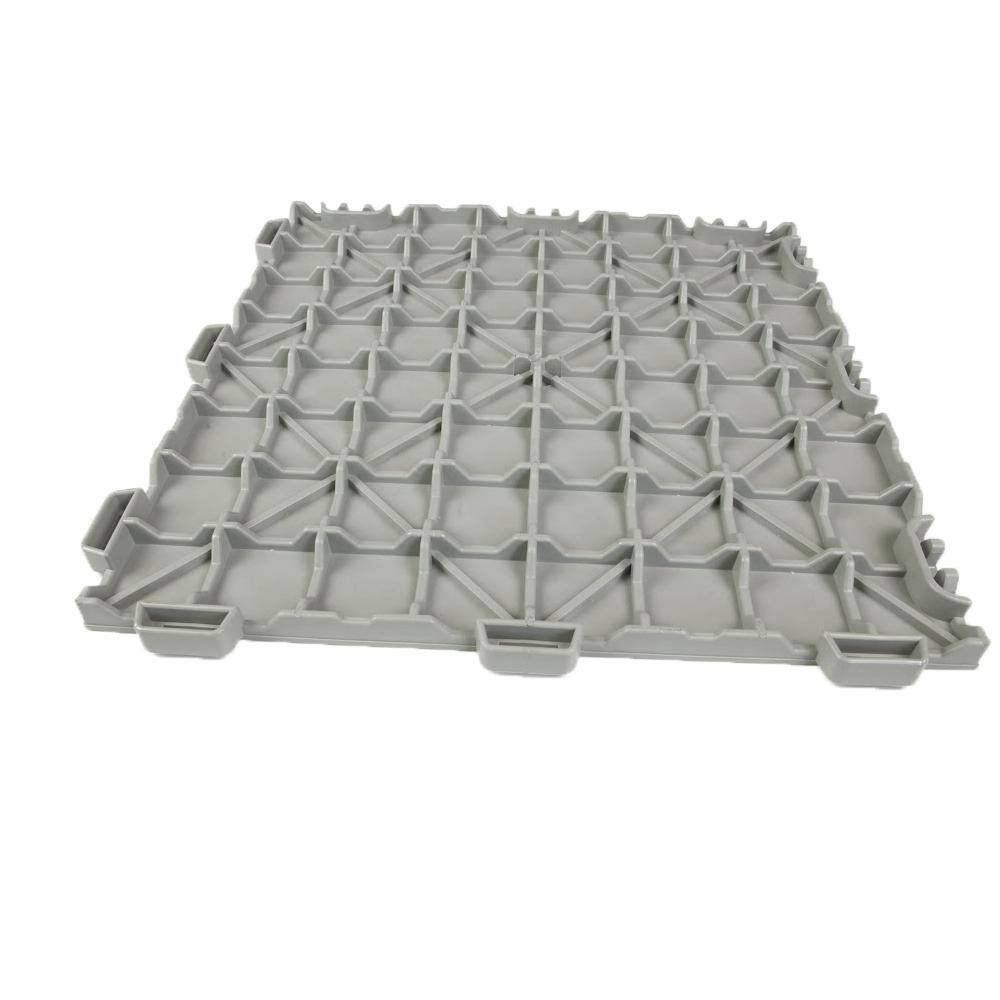 Greatmats StayLock Orange Peel Top Gray 12 in. x 12 in. x 0.56 in. PVC Plastic Interlocking Basement Floor Tile (Case of 26) STLOP12x12GRY26