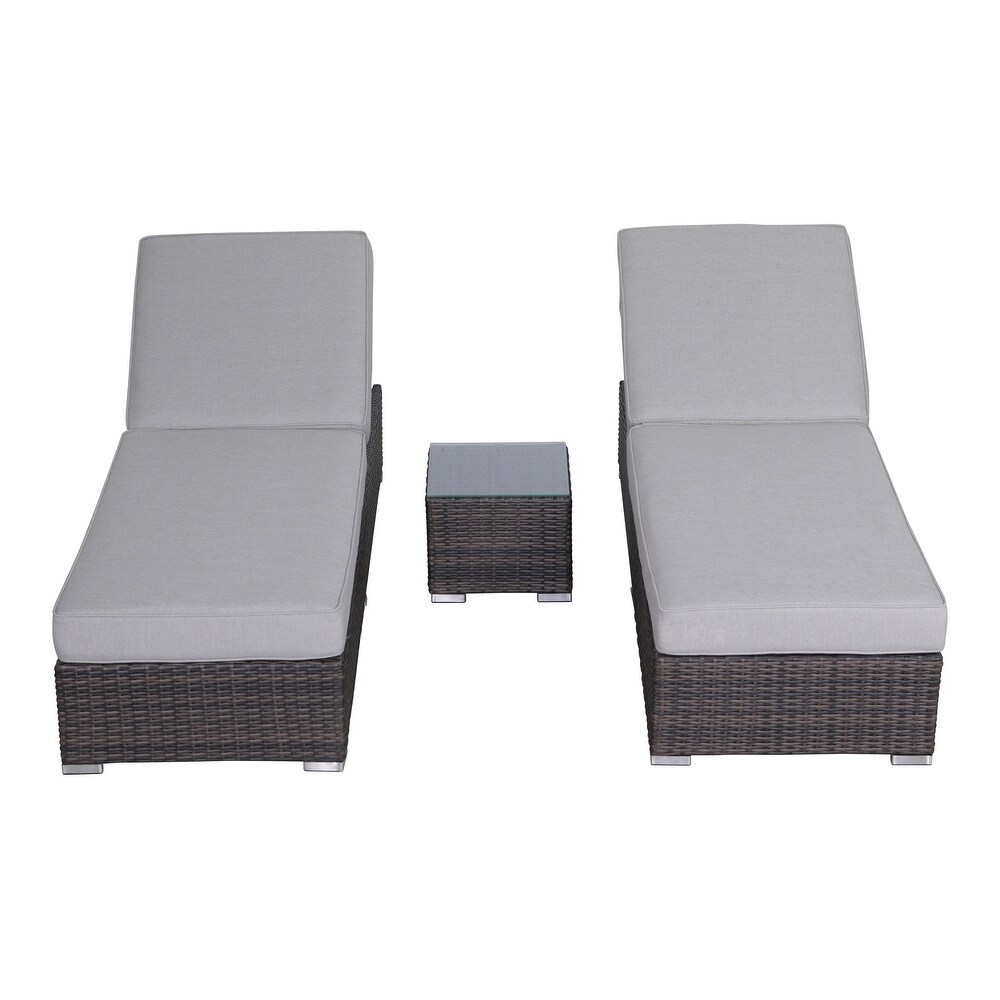 LSI 3 Piece Long Reclining Single Chaise with Cushions