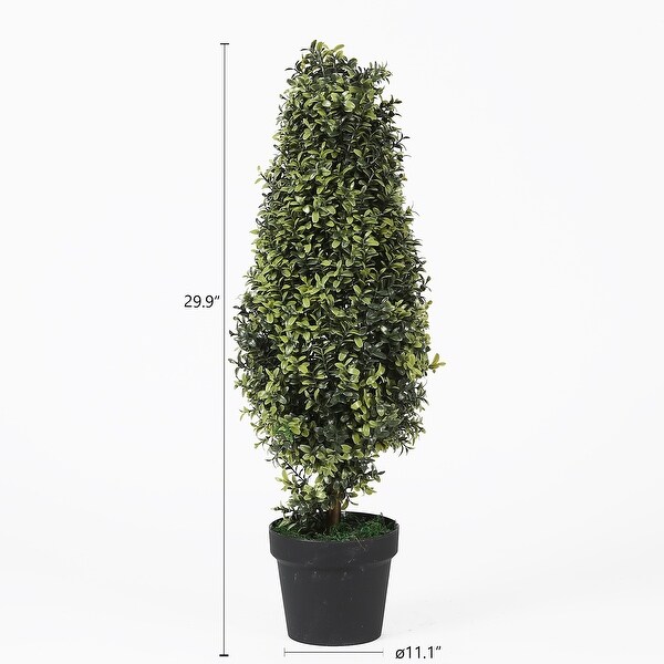 30Inch Potted Artificial Orchid Green Tree Topiary