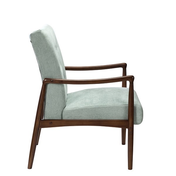 Leo Mid Century Modern Upholstered Accent Armchair with Button-tufted Back Set of 2 by HULALA HOME