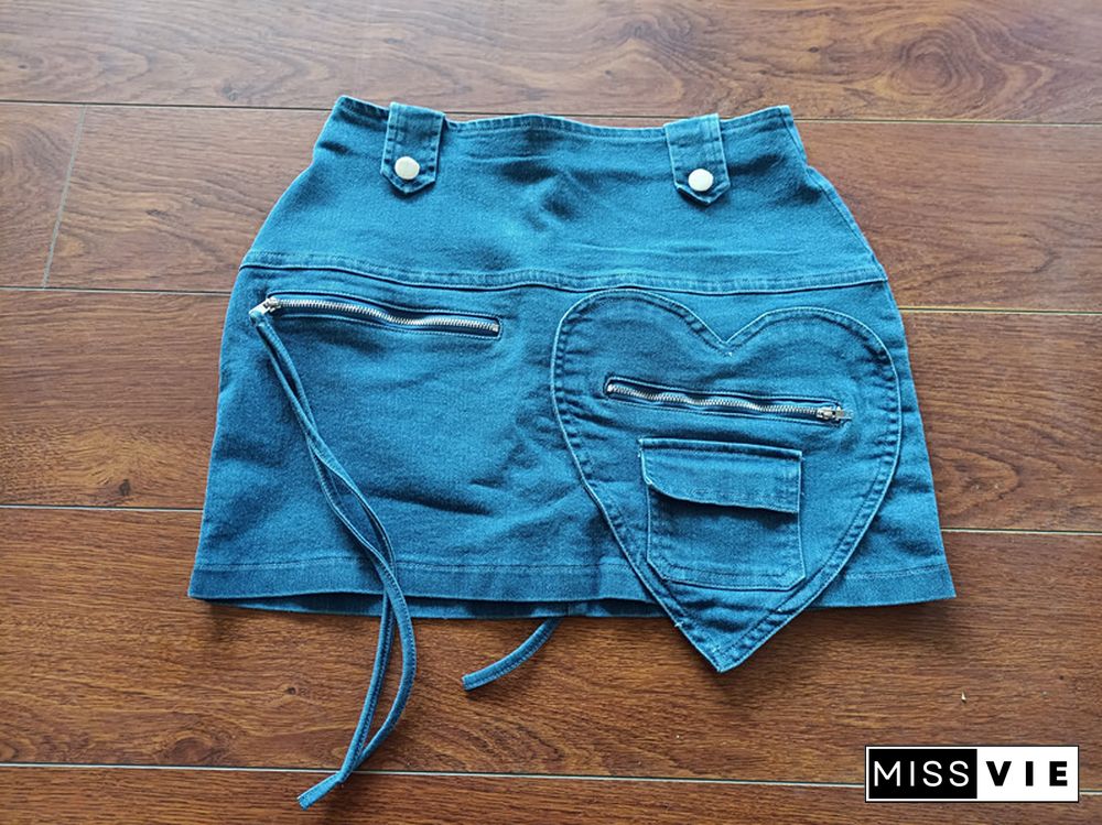 Mini Slim Fit Stretch Denim Skirt