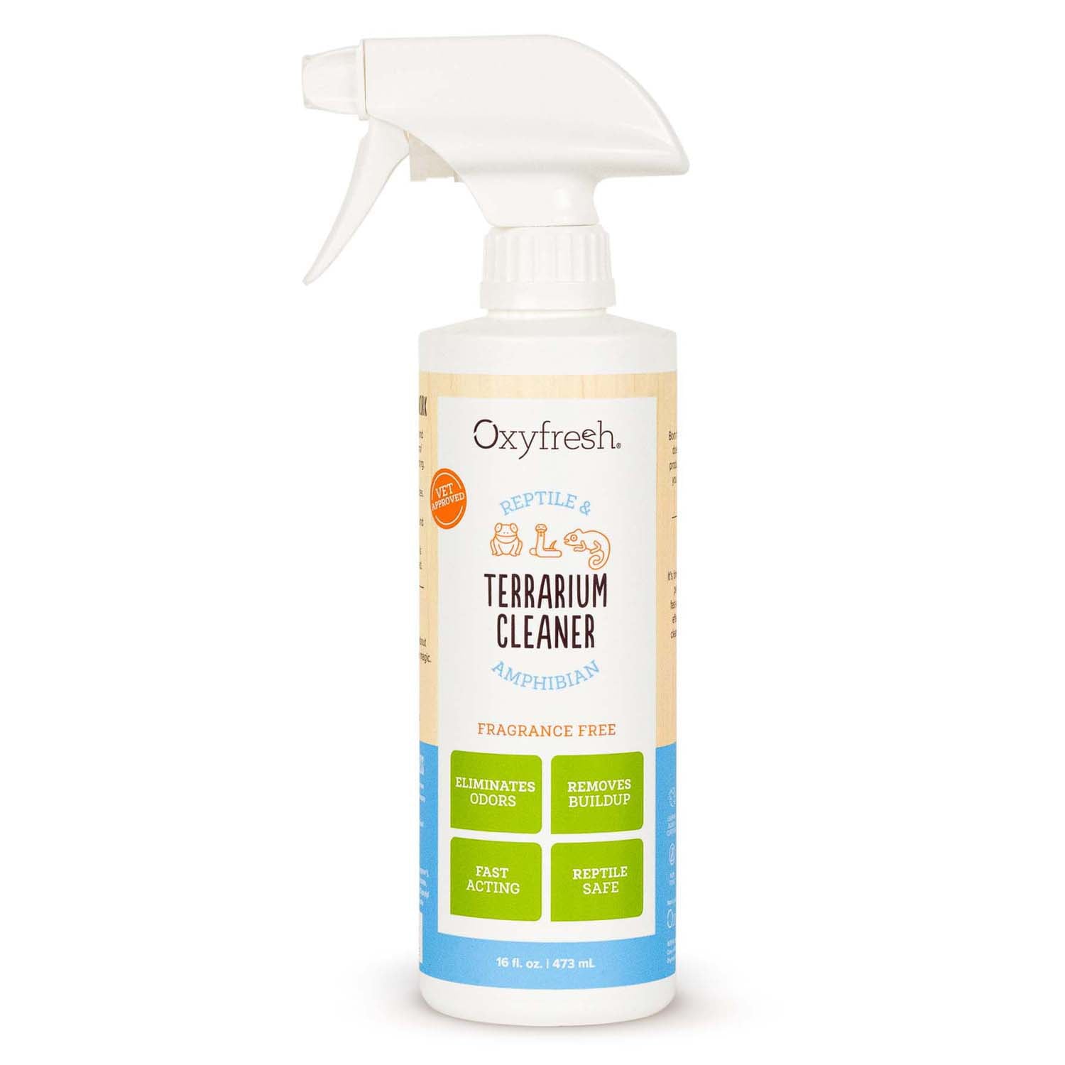 Premium Oxyfresh Terrarium Cleaner – Professional Amphibian and Reptile Terrarium Smell Eliminator – Safe and Quickly Removes Waste and Odors – Streak Free Glass – Bleach Free.