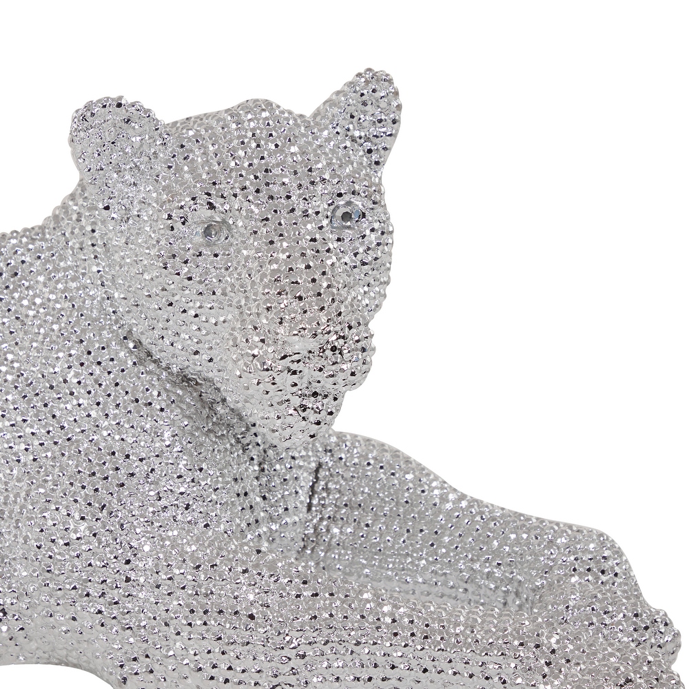 Polystone Glam Sculpture Leopard 14 x 39 x 19   39 x 19 x 14