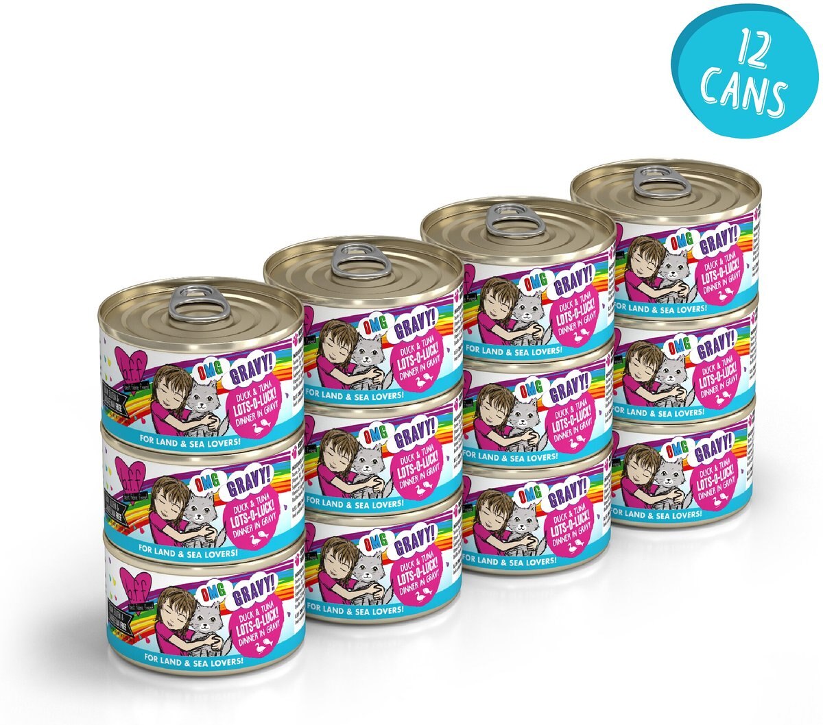 BFF OMG Lots-O-Luck! Duck and Tuna Dinner in Gravy Grain-Free Canned Cat Food