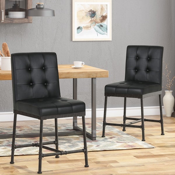 Commonwealth Faux Leather Counter Stools by Christopher Knight Home