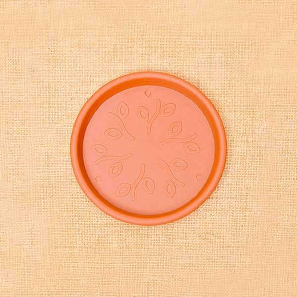 3.7 inch (9 cm) Round Plastic Plate for 4 inch (10 cm) Grower Pots (Terracotta Color) (set of 6)