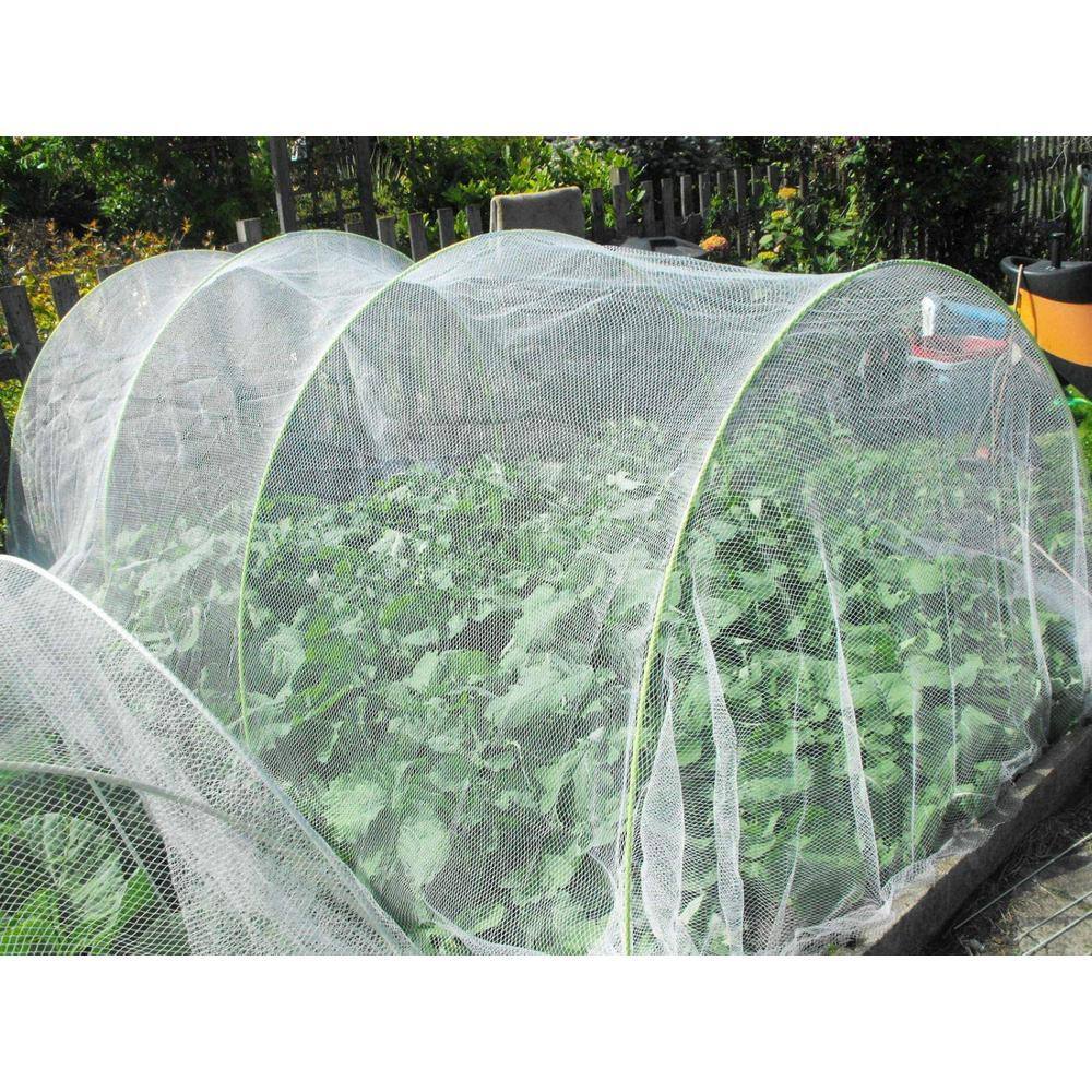 Agfabric 6.5 ft. x 50 ft. Garden Netting Mesh Net Screen Fabric White EIBMN6550N