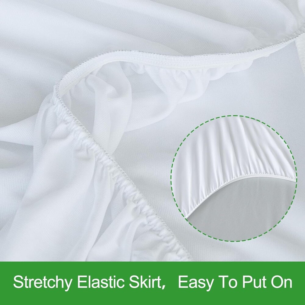 2 Pack Waterproof Mattress Protector   Bamboo Rayon Surface   Queen   White
