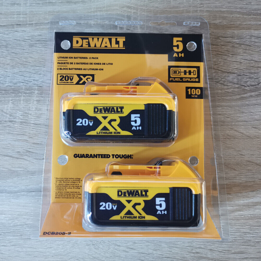 2 Pack New Sealed DW Battery 20-Volt MAX Premium Lithium-Ion 5.0Ah Battery DCB 205 20V Max Xr Usa Stock Fast Shipping