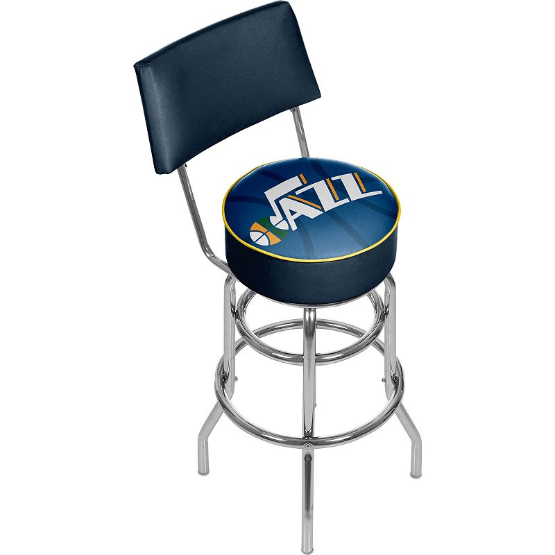 Utah Jazz Padded Swivel Bar Stool with Back