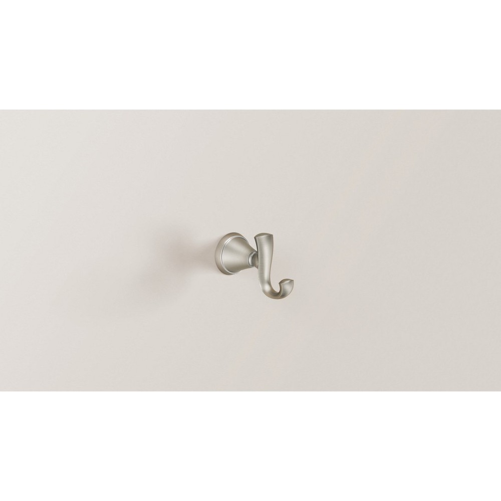 Moen Tiffin Brushed Nickel Robe Hook with Press and Mark Stamp