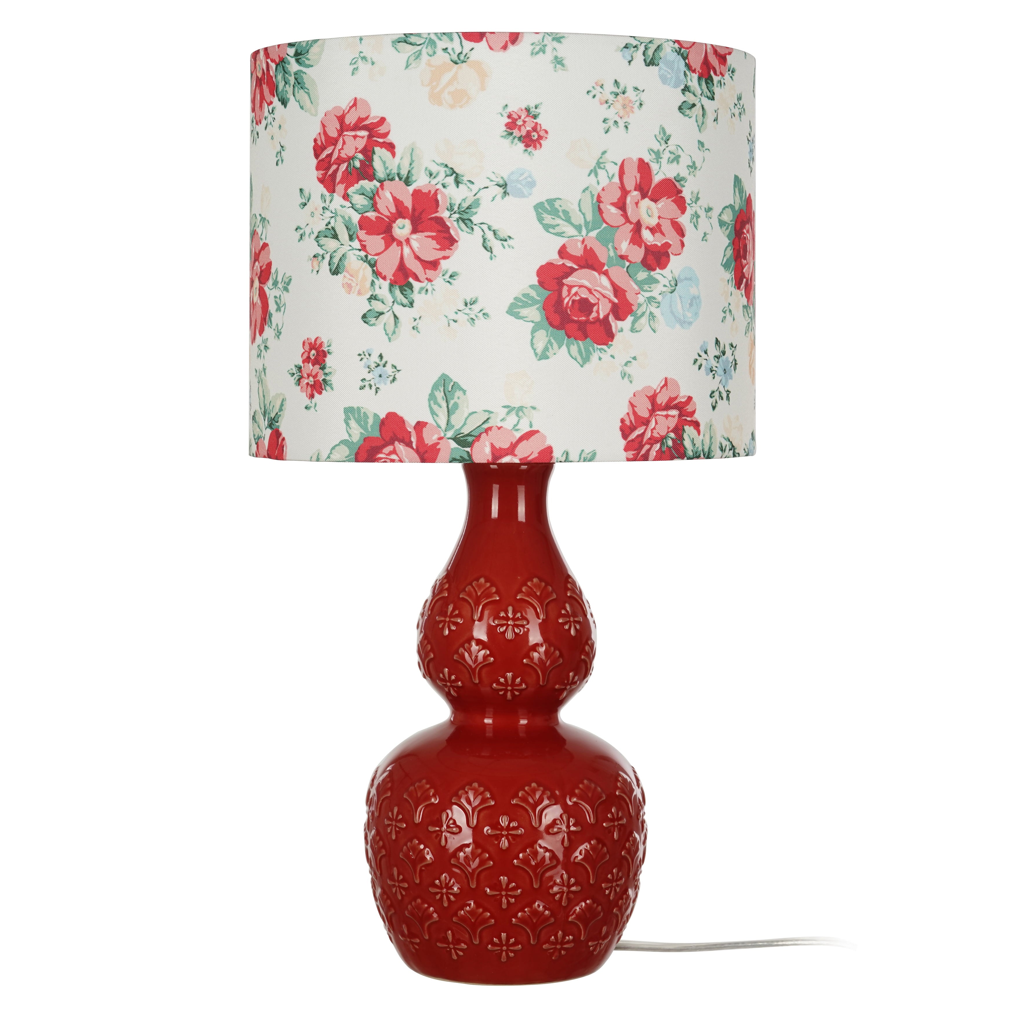 The Pioneer Woman Vintage Floral Table Lamp, Red Finish