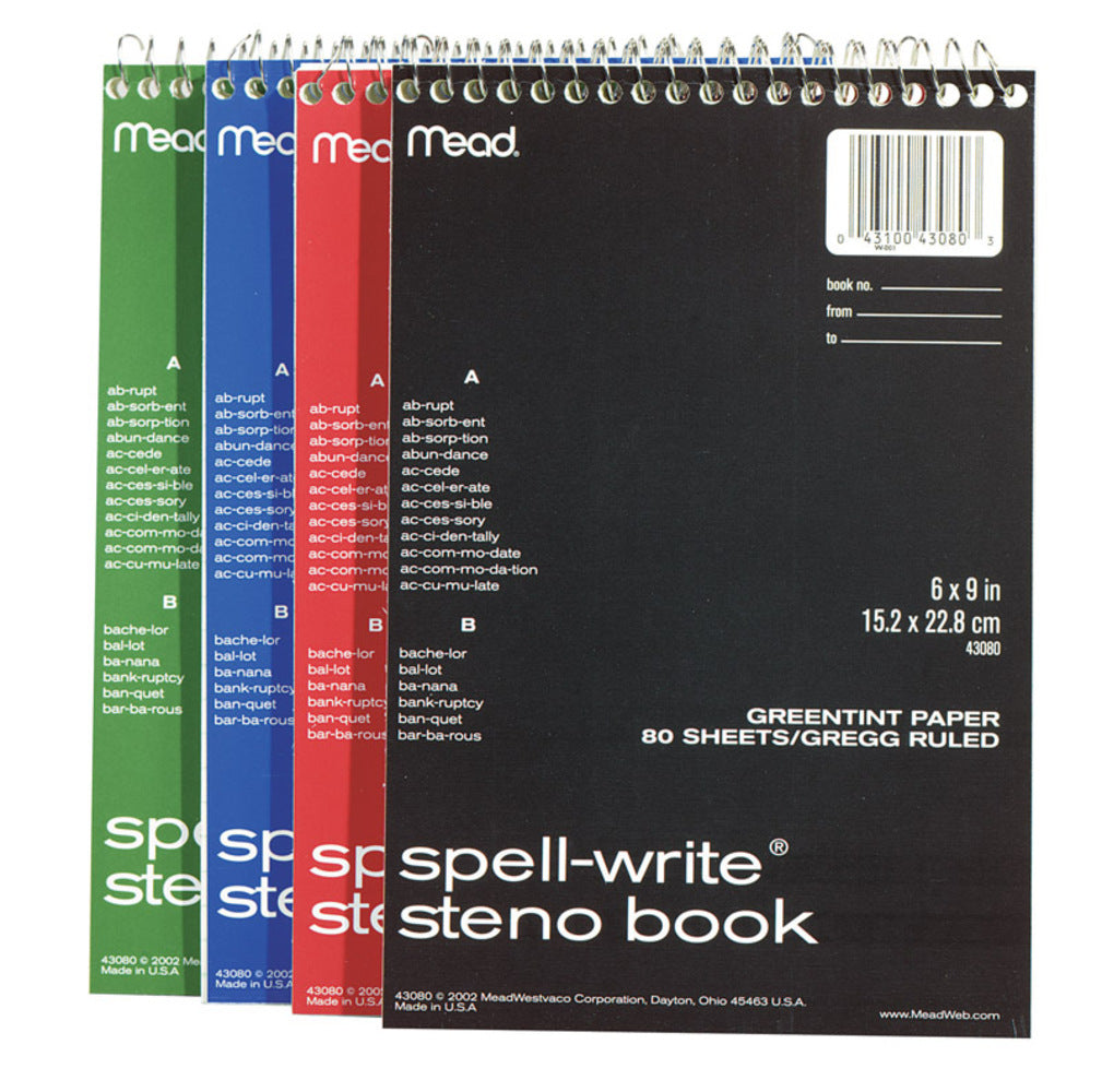 NOTEBOOK STENO 80CT 6X9