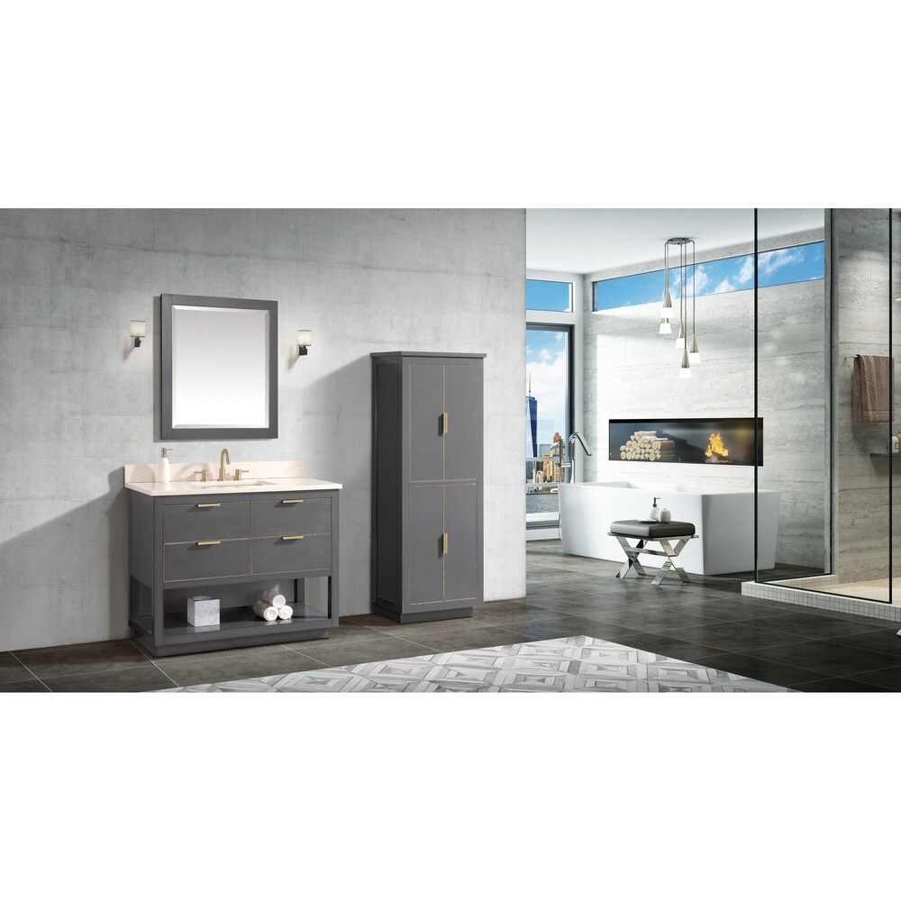 Avanity ie 43 in. Vanity Combo in Twilight Gray with Gold Trim