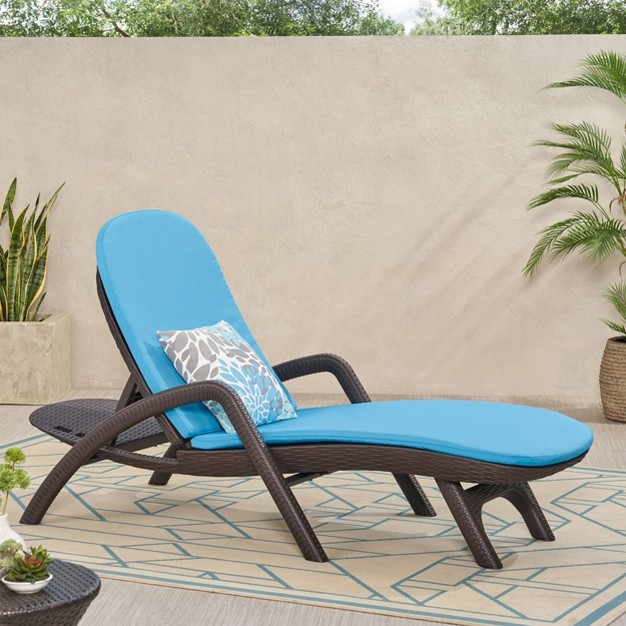 Waverly Patio Faux Wicker Chaise Lounge Blue Christopher Knight Home