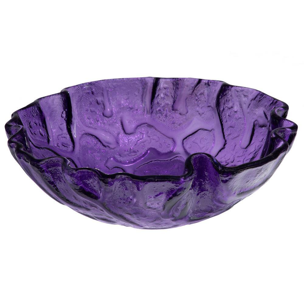 Eden Bath Wave Purple Glass Round Vessel Sink EB_GS20