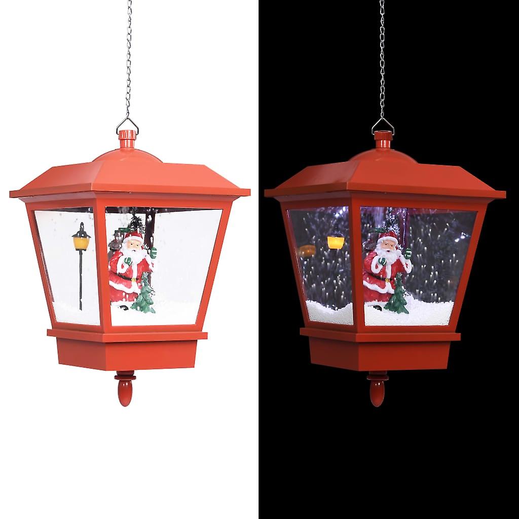 Vidaxl Christmas Hanging Lamp With Led Light And Santa Red 10.6