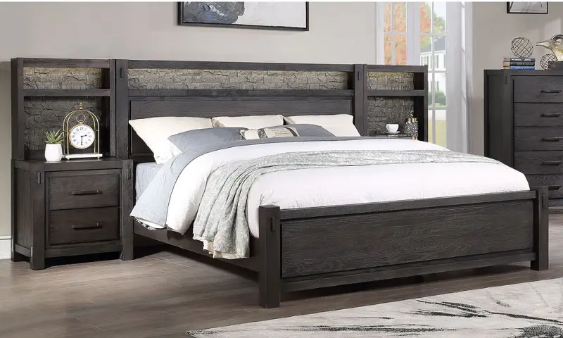 Canyon Rock Brown Queen Wall Bed