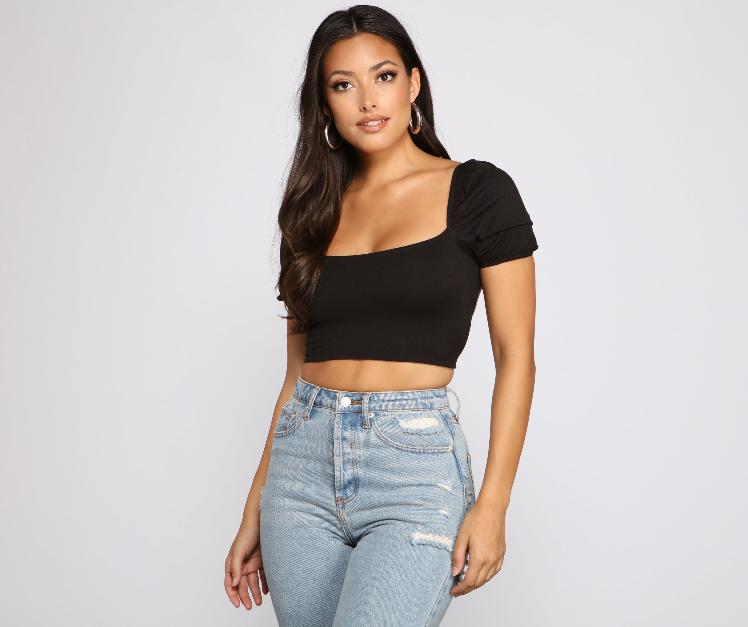 Sealed With Chic Puff Sleeve Crop Top