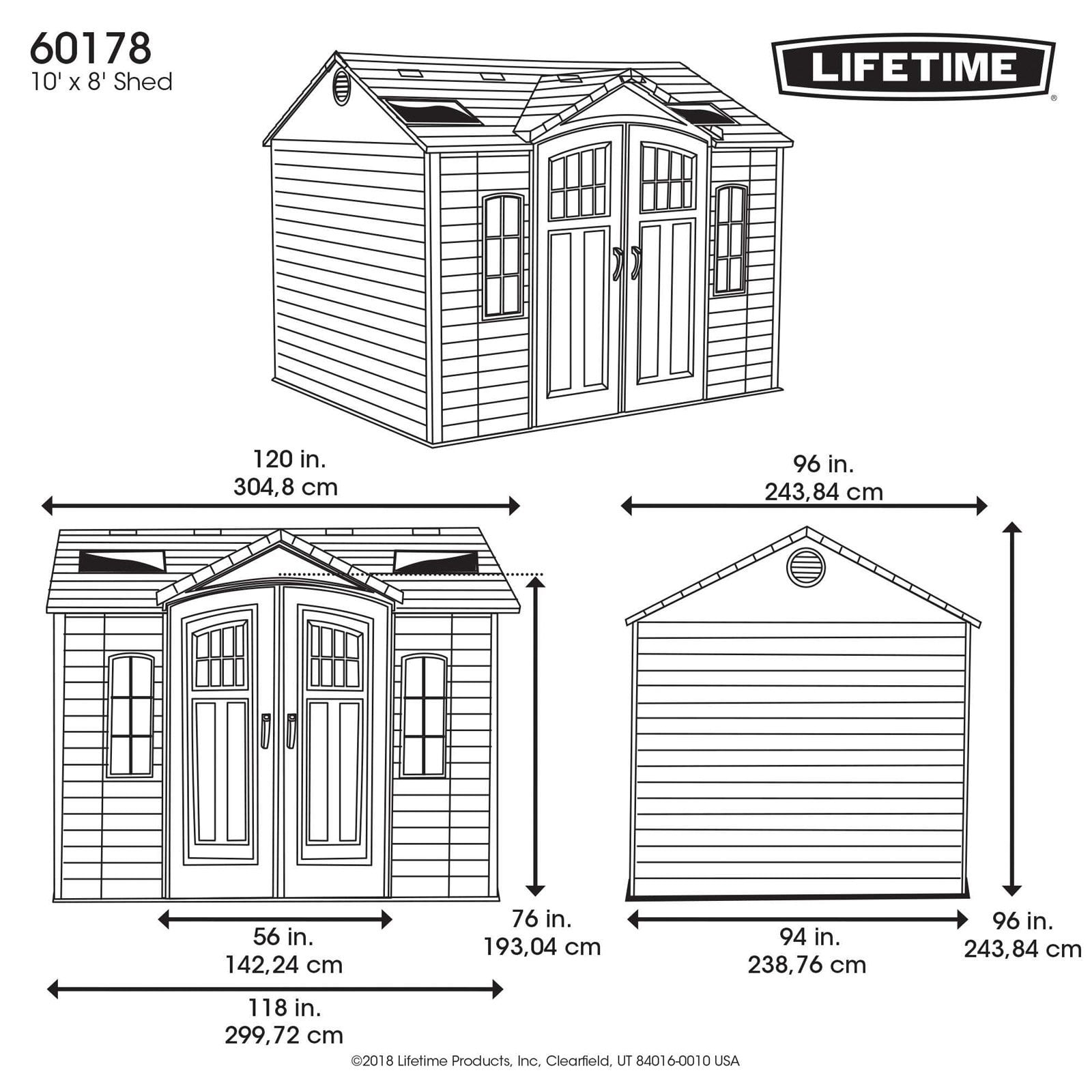 Lifetime 10 x 8 ft. Outdoor Storage Shed