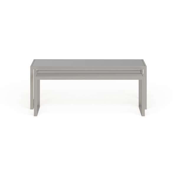 Silver Orchid Goetz Blackened Bronze Nested Coffee Table