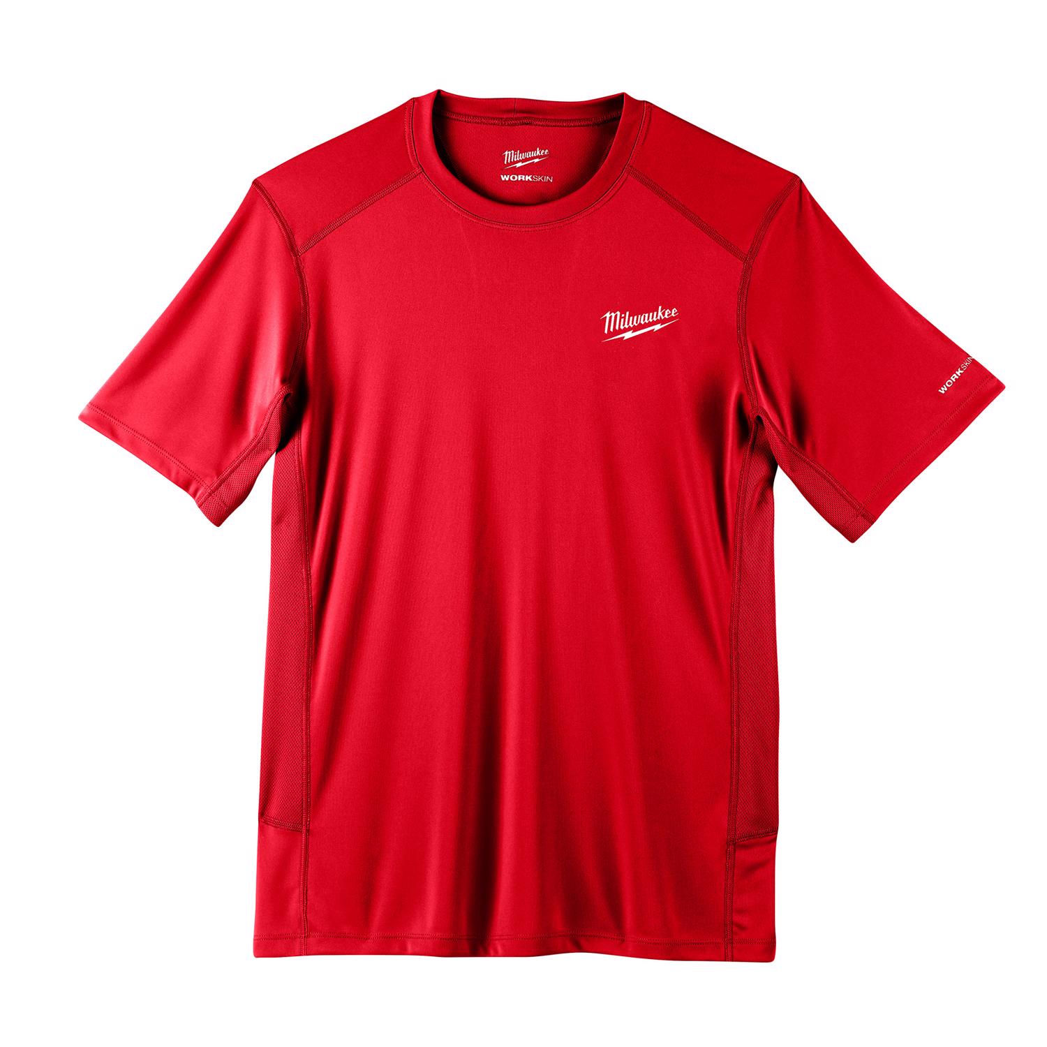 MW Workskin L Short Sleeve Men\u0027s Crew Neck Red Lightweight Performance Tee Shirt