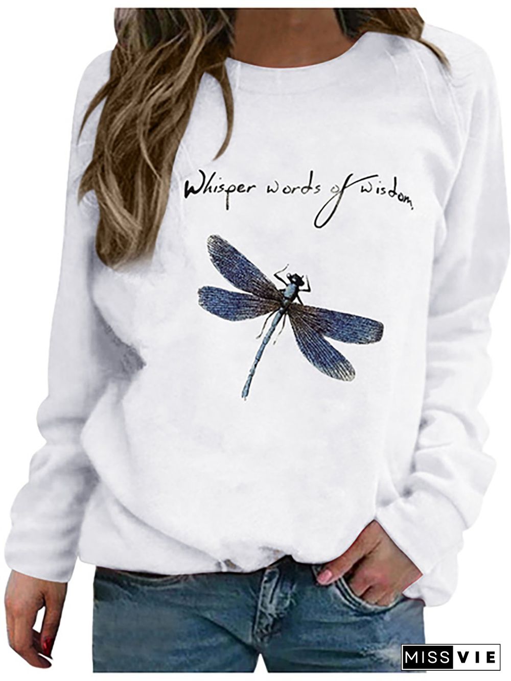 Dragonfly Long Sleeve Shift Vintage Sweatshirts