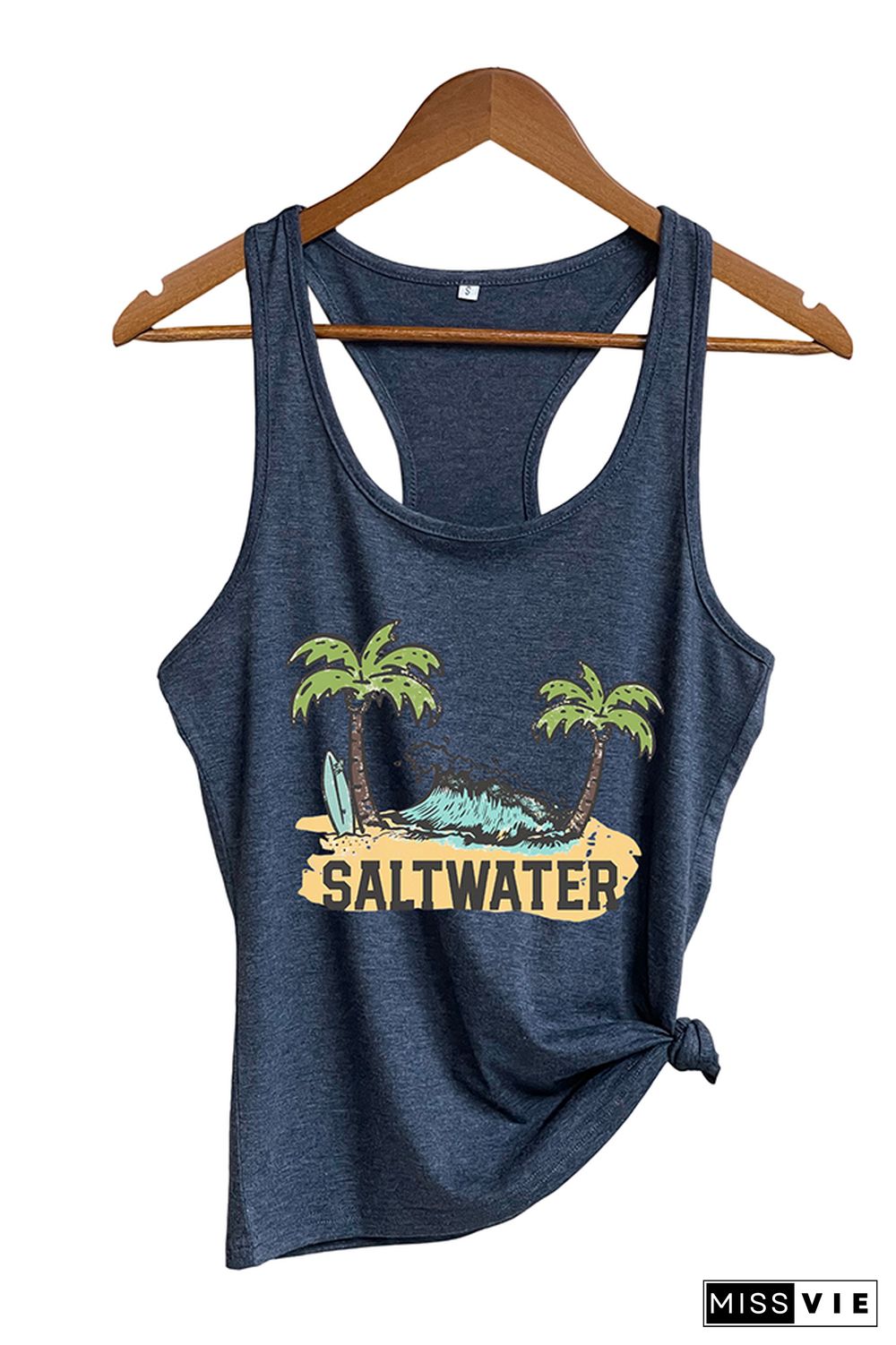 Salt Water Heals Everything Print Sleeveless Tank Top Wholesale