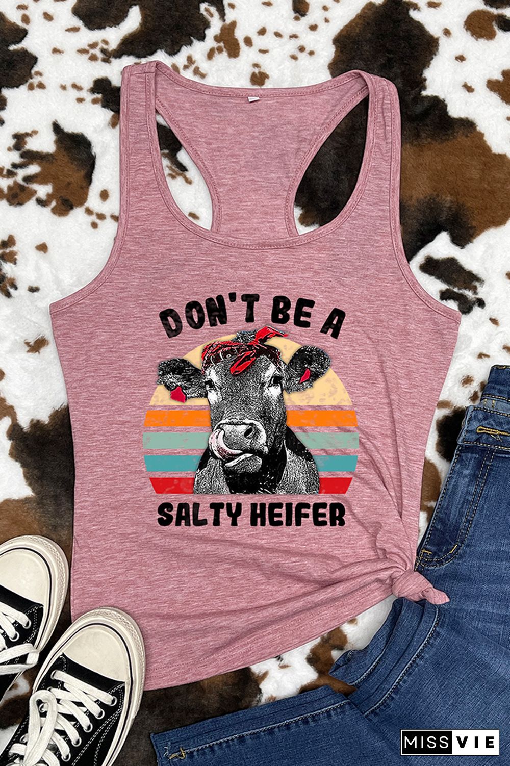 Don't Be A Salty Heifer Sleeveless Tank Top Wholesale