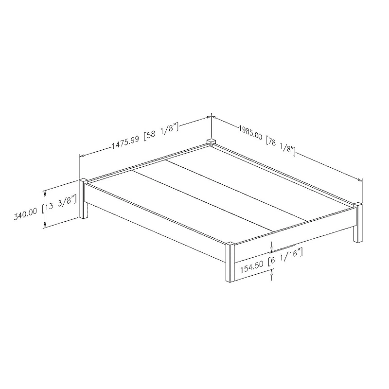 South Shore Munich Full Platform Bed on Legs