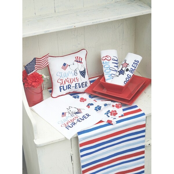 Stars and Stripes Cat 4th of July Cotton Kitchen Towel