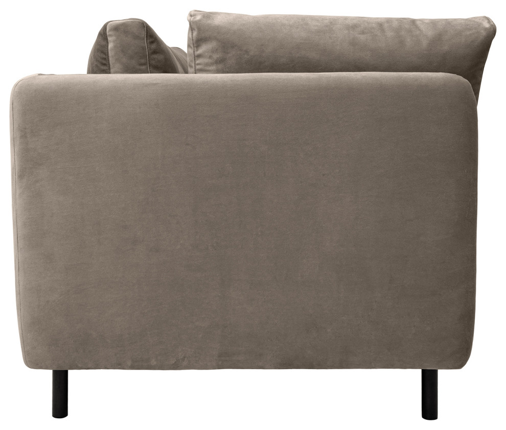 Serenity 79 quotFossil Gray Velvet Sofa with Black Metal Legs   Transitional   Sofas   by Armen Living  Houzz