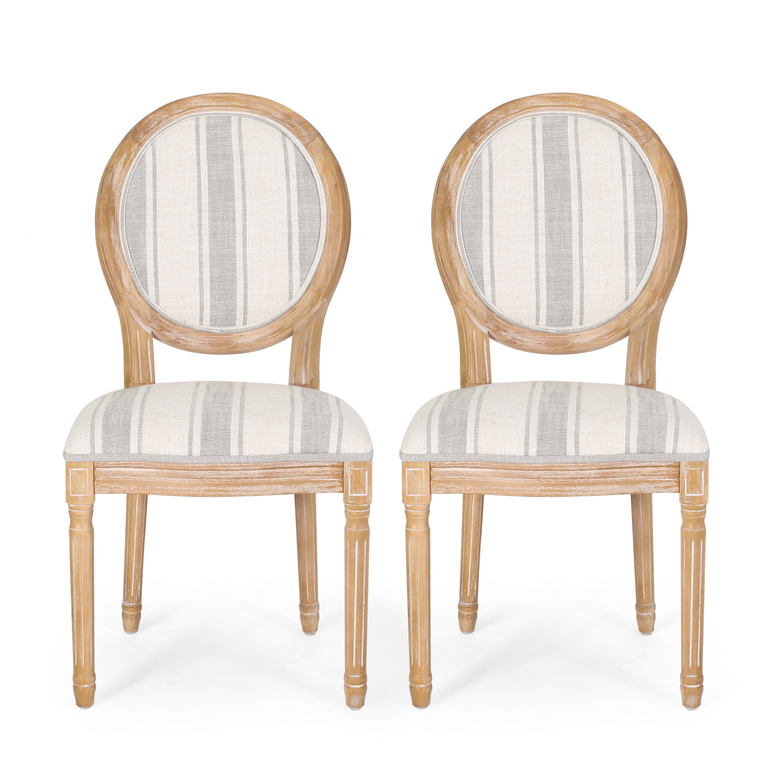 Lariya French Country Fabric Dining Chairs