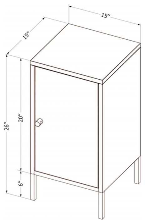 Metal One Door End Table Crea South Shore   Contemporary   Side Tables And End Tables   by Homesquare  Houzz