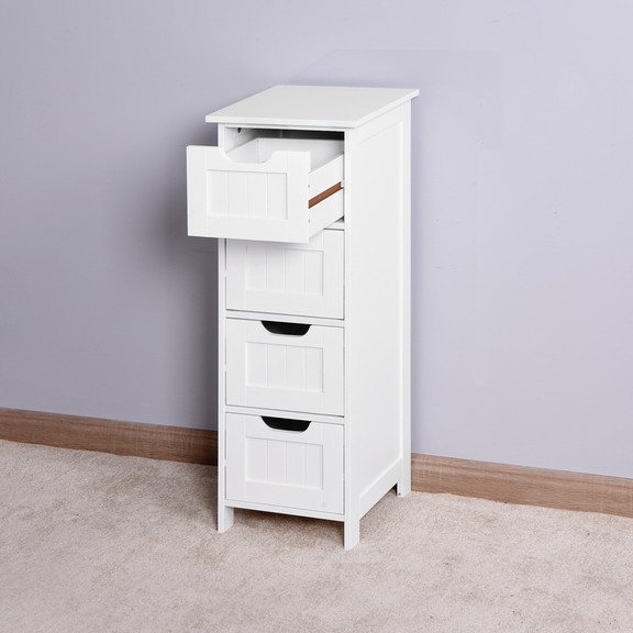 White Bathroom Storage Cabinet  Freestanding Cabin...