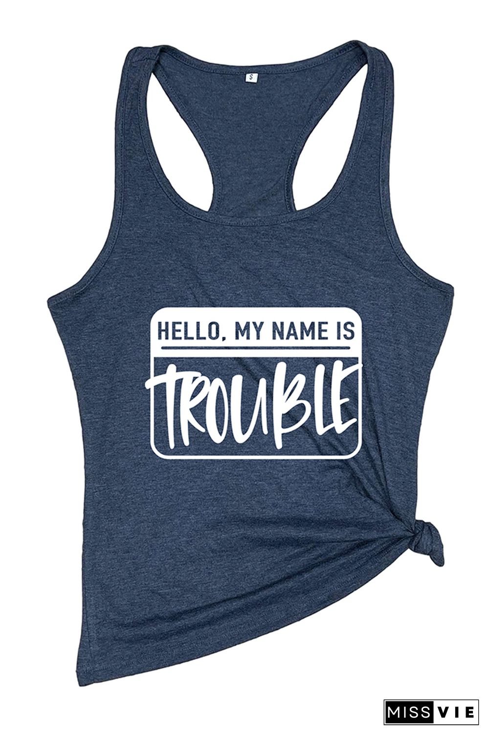 Hello My Name Is Trouble Sleeveless Tank Top Wholesale