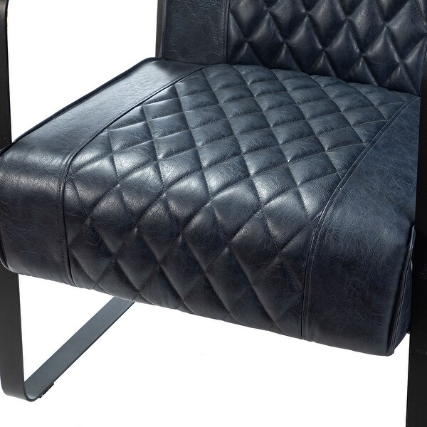 Lagash Mid Century Modern PU Leather Accent Armchair with Tufted Back by HULALA HOME