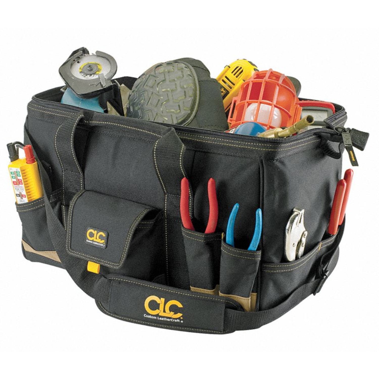 CLC 11 in. W X 12 in. H Polyester Tool Bag 25 pocket Black/Tan 1 pc