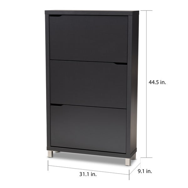 Copper Grove Zdolbuniv Dark Grey Shoe Cabinet with 6 Fold - - 28046200