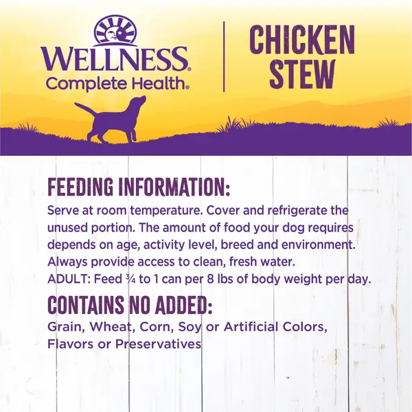 Wellness 12.5 oz Chicken Stew Thick and Chunky Natural Grain Free Canned Dog Food