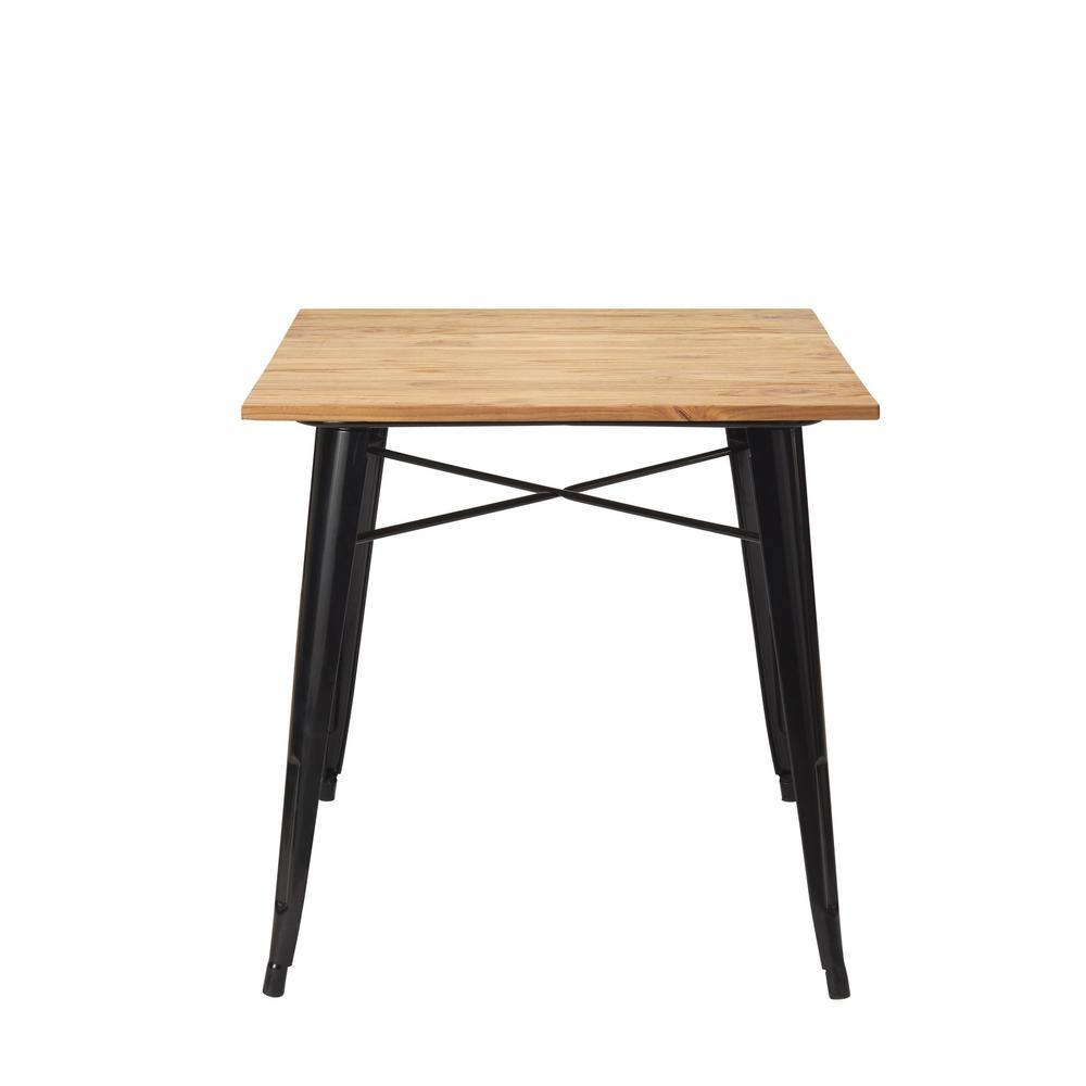 StyleWell Finwick Black Metal Square Dining Table TW801-BLK