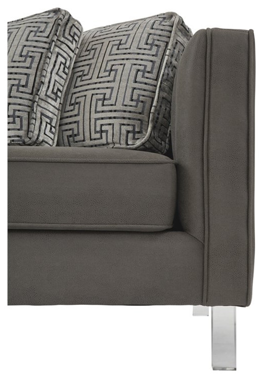 Contemporary Sofa  Acrylic Legs  ampAnimal Skin Patterned Polyester Seat  Gray   Contemporary   Sofas   by Decorn  Houzz