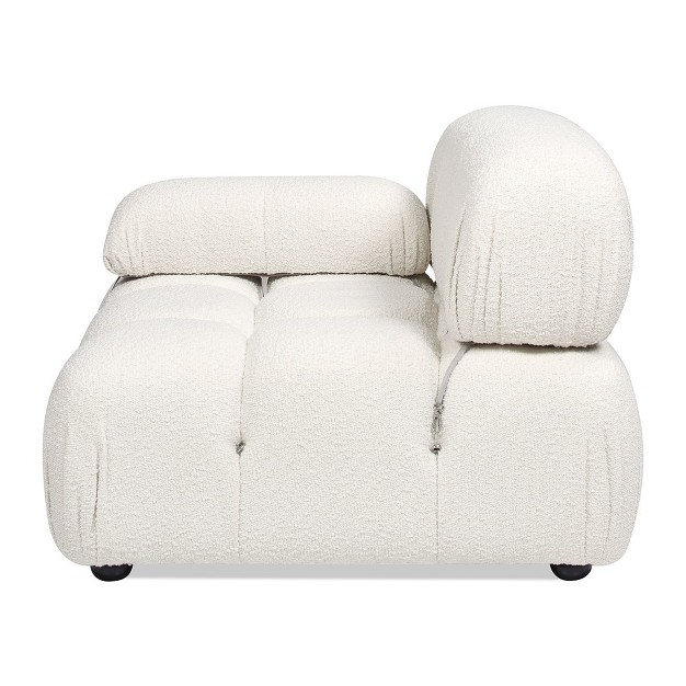 Bubble Modular Modern Lounge Arm Chair Ivory White Boucle