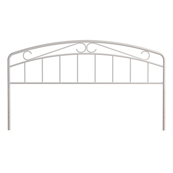 Porch and Den Neugebauer White Metal Arched Scroll Design Headboard - - 30417179