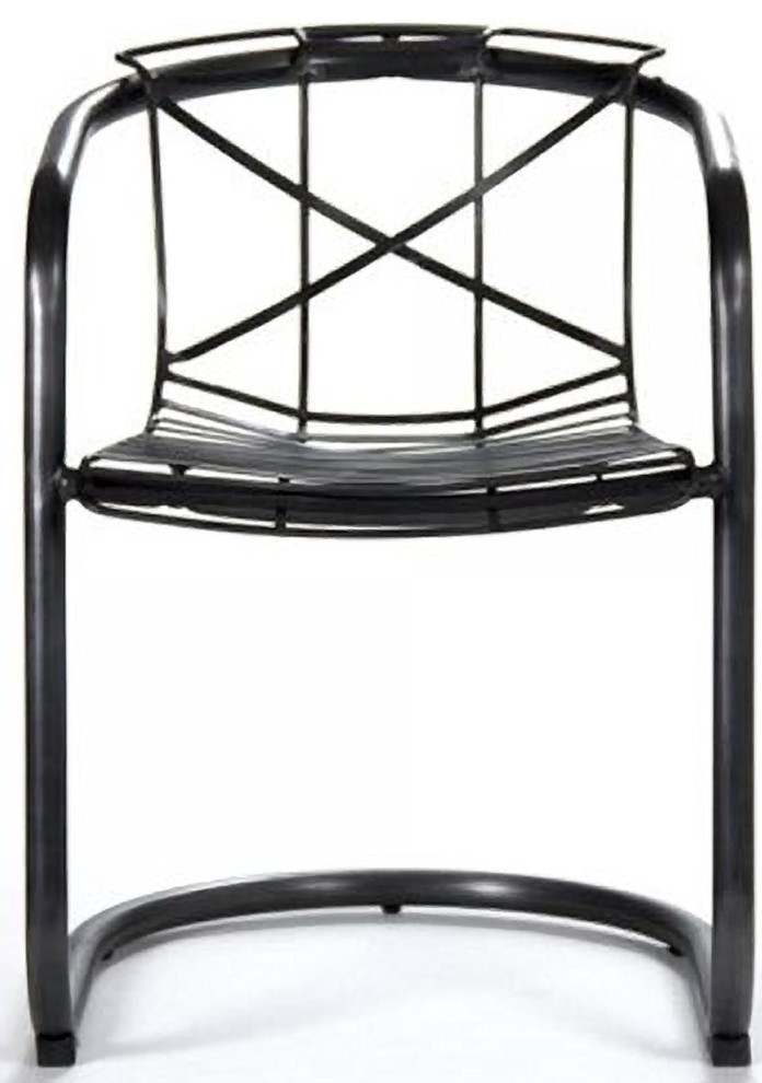 Arm Chair FINN Ebony Black Iron   Industrial   Armchairs And Accent Chairs   by EuroLuxHome  Houzz